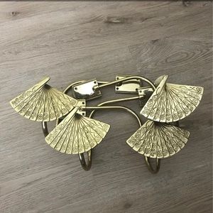 Vintage Brass Fan Curtain Tiebacks 4